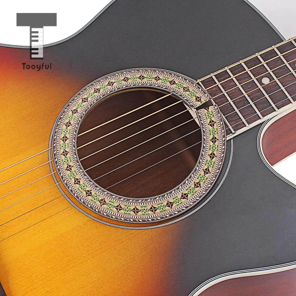 Guitar Decals Rosette Soundhole Sticker Wood Inlay for Acoustic Folk Classical Guitar Parts