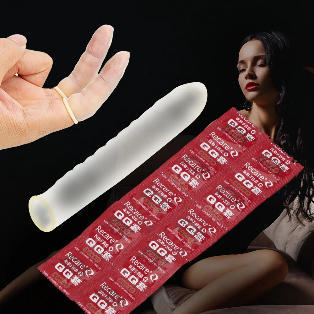 OLO 10 Pcs/set Latex Condoms Sex Toys for Women Female Masturbation Vagina Stimulation G Spot Flirt Finger Sleeves Adult Product