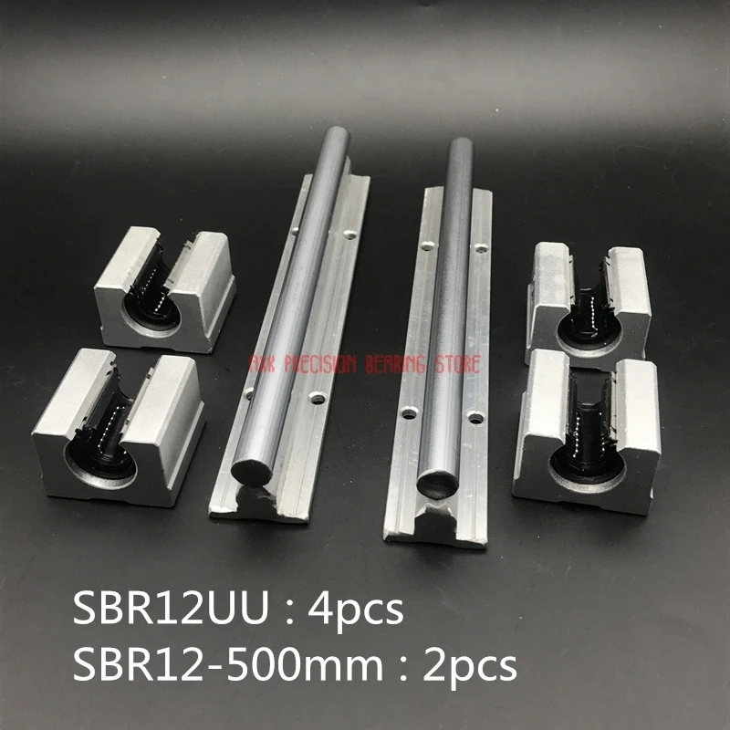 

Cnc Router Parts AXK 12mm Linear Rail Sbr12 L 500mm Support Rails 2 Pcs + 4 Sbr12uu Blocks For Cnc For Shaft