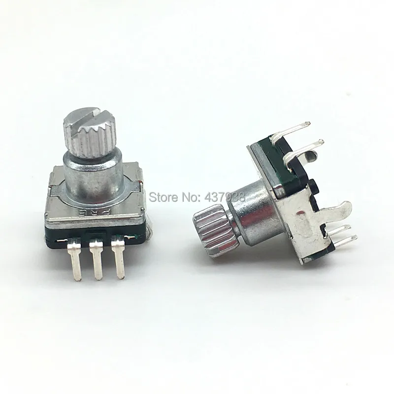 2pcs/lot EC11 Rotary Encoder Code Switch 30 Position With Push Button Switch 5pin Plug in Handle Length 9.5mm Plum Shaft