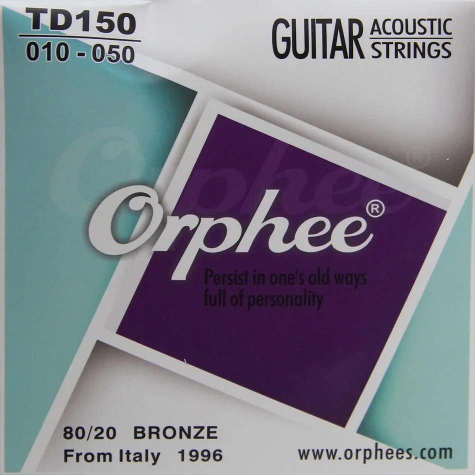 Аксессуары для гитары Orphee TD150, струны для акустической гитары, ссветильник Струны для гитары, 80/20 бриллиантовые медные струны, 6 шт./компл.