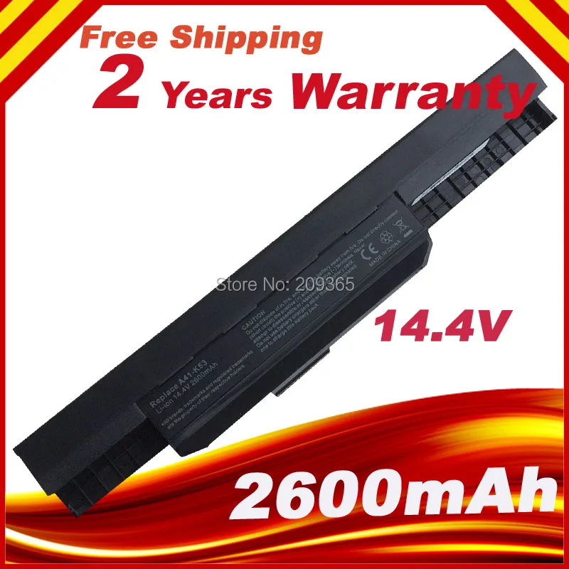 SeagullStar 2600mAh  Laptop Battery  for ASUS x54c  A41-k53  37wh