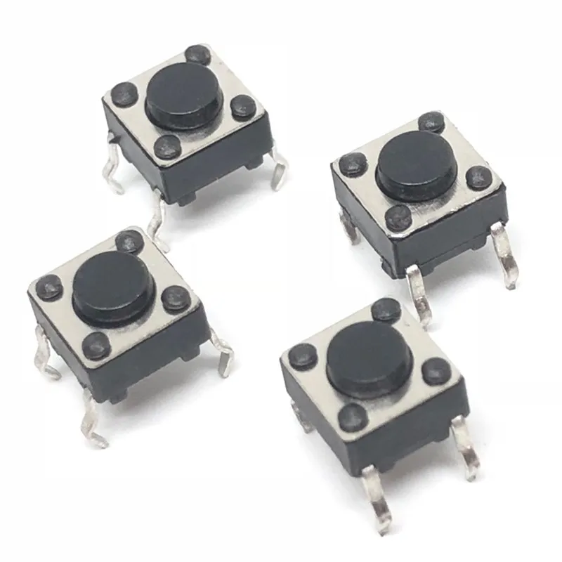 100pcs 6*6*4.3 Panel PCB Momentary Tactile Tact Push Button Micro Switch 4 Pin DIP Light Touch 6x6x4.3 mm Keys Keyboard