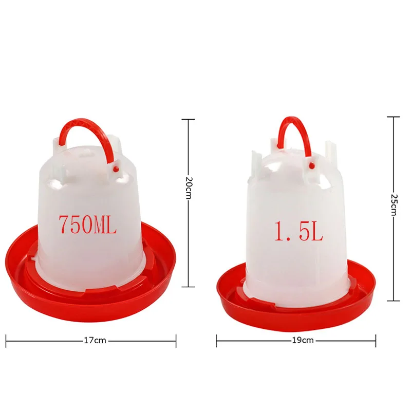 1.5 L/750ML Poultry Chicken Water bucket Birds Quail drinking cups Bird equipment Waterer Feeding Tools