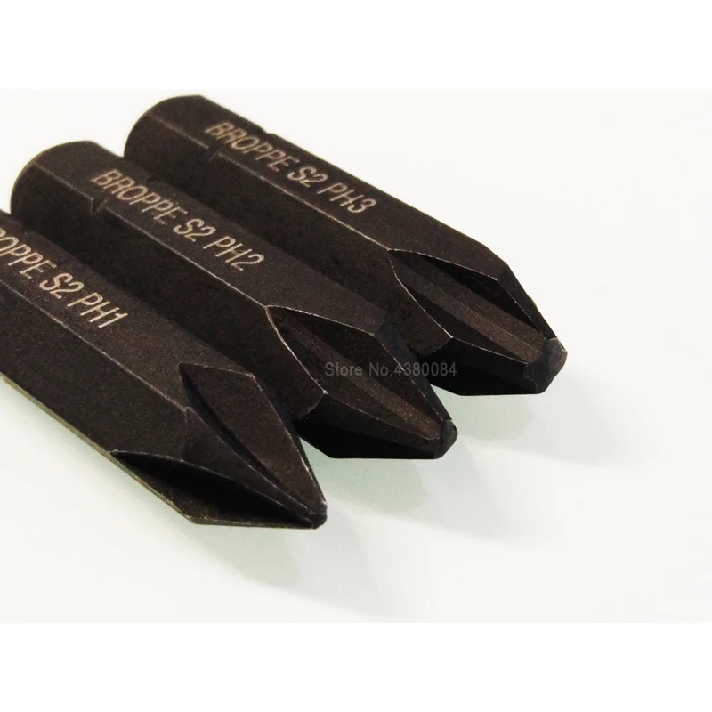 3Pcs Set 38mm Phillips Magnetitc IMPACT SCREWDRIVER Bits 8MM Hex Shank Screw Driver Bits PH1/PH2/PH3 S2 Power Hand Tools