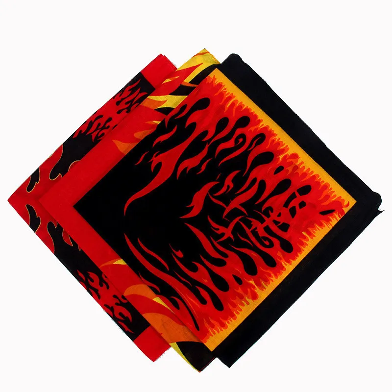 

Fire Flames Print Bandana Scarves Hip Hop Men Bboy Women Headscarf Head Scarves Neck Ties Cycling Face Masks Wristband Headwear