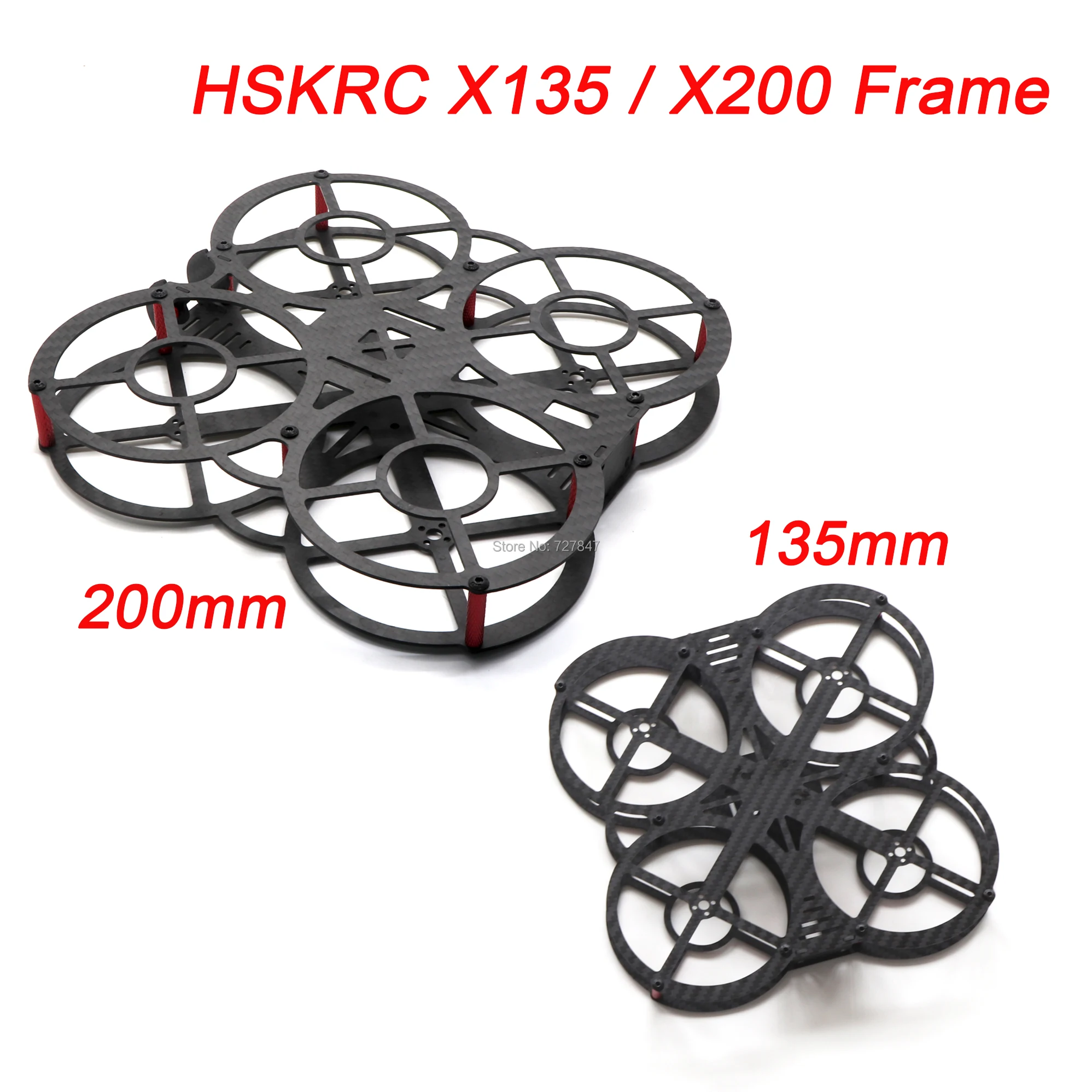 HSKRC FPV Mini 3inch X135 135mm / 5inch X200 200mm Carbon Fiber Quadcopter Frame for Mini RC Drone Quadcopter