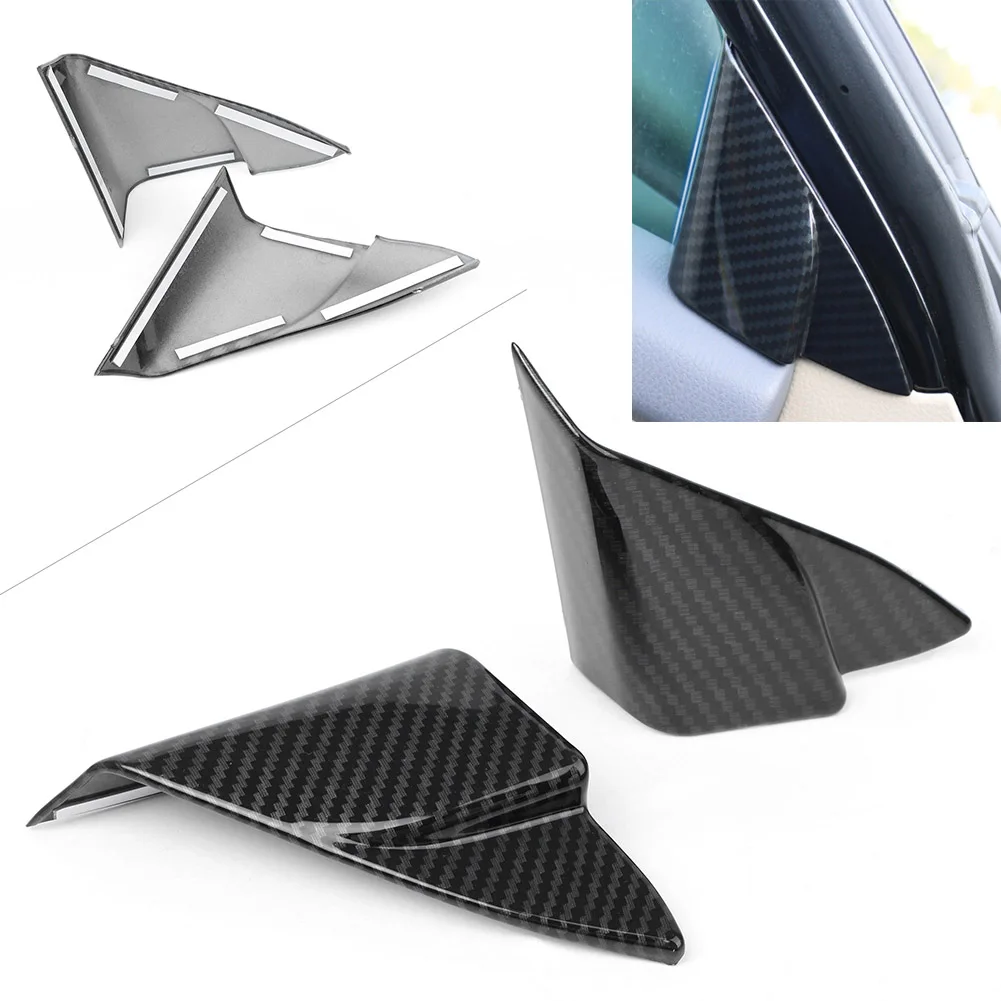 Car Styling ABS Interior Front Triangle Frame Cover Protector For Toyota Camry 2018 Carbon Fiber Color 2pcs