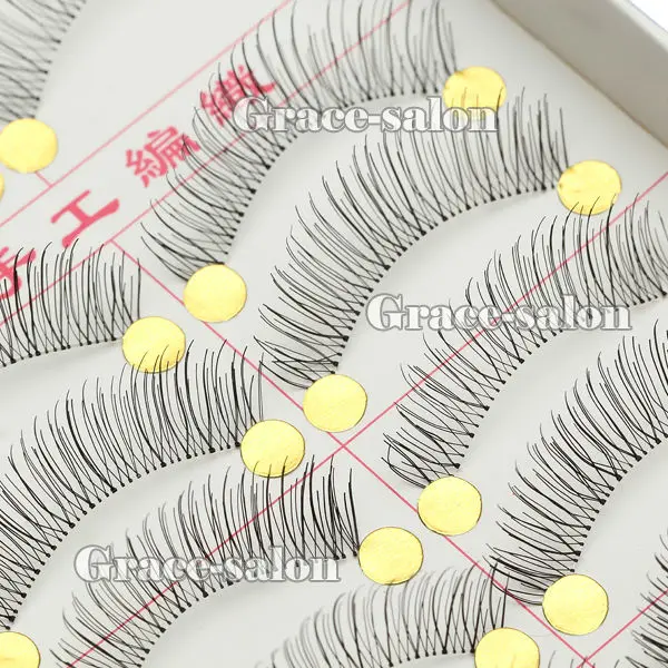 10 Pair Makeup Natural Long Handmade Soft False Eyelashes Eye Lash Wedding Party