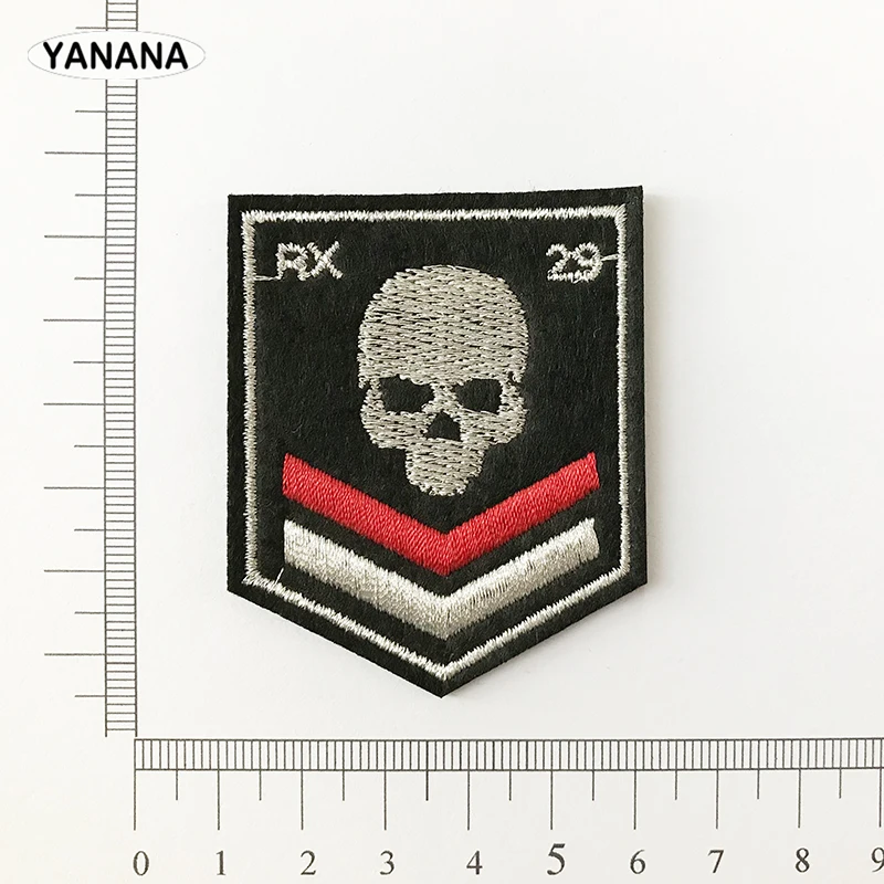 skeleton punk rock Badge Iron On Patches Sewing Embroidered Applique for Jacket Clothes Stickers Badge DIY Apparel Accessories