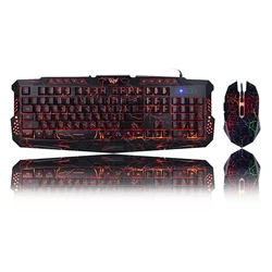 New M200 Russian/Hebrew/Arabic Gaming Keyboard Mouse Combos Purple/Blue/Red  Breathing LED Backlight USB Wired keyboard for PC