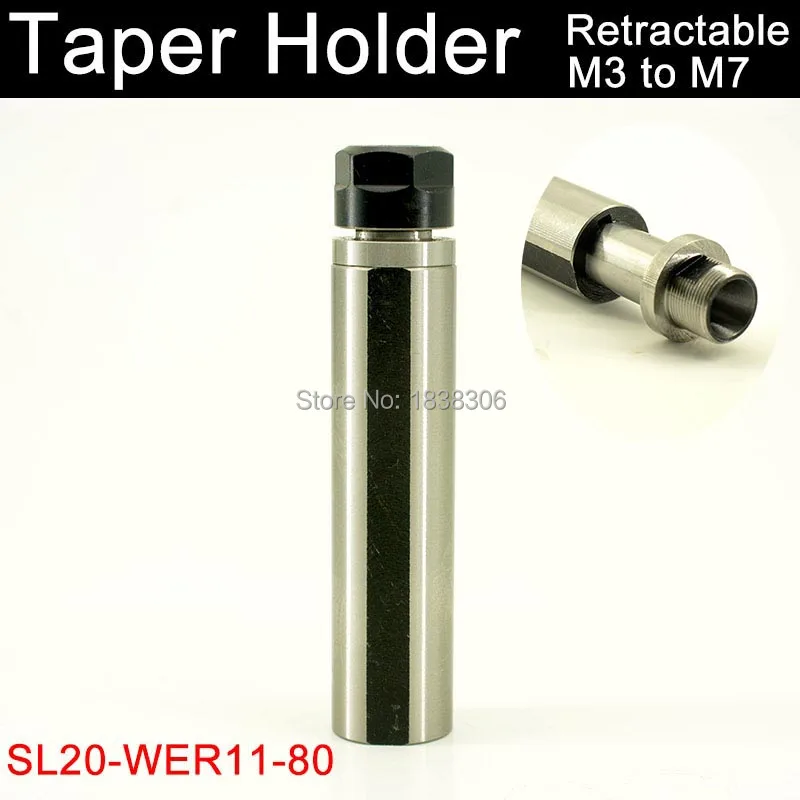 

ER11 collet chuck retractable 1pcs SL20-ERG11-80L Floating straight shank tapping collet chuck and tapping holder for lathe