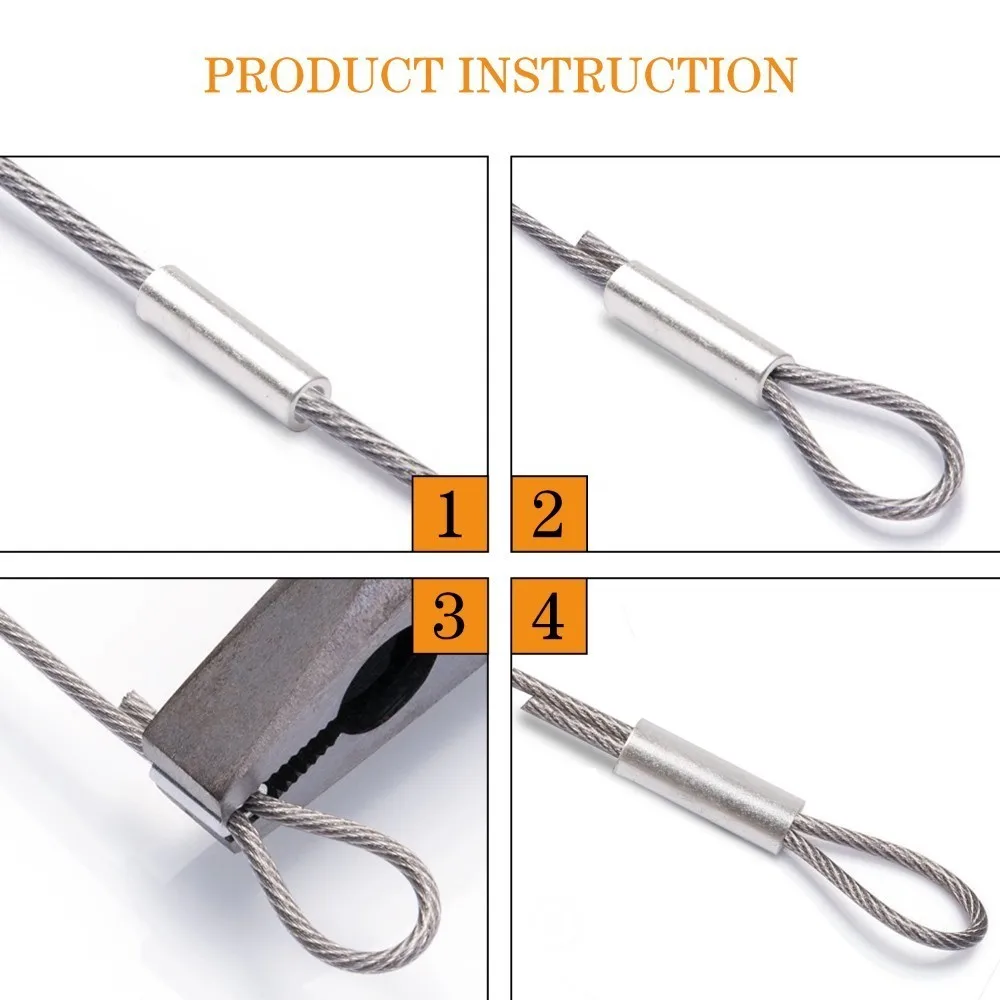 Hyaena 100pcs Single Barrel Crimp sleeves Aluminum Fishing Line tube Crimping sleeve for Bait rig Fishing Tackle Connector