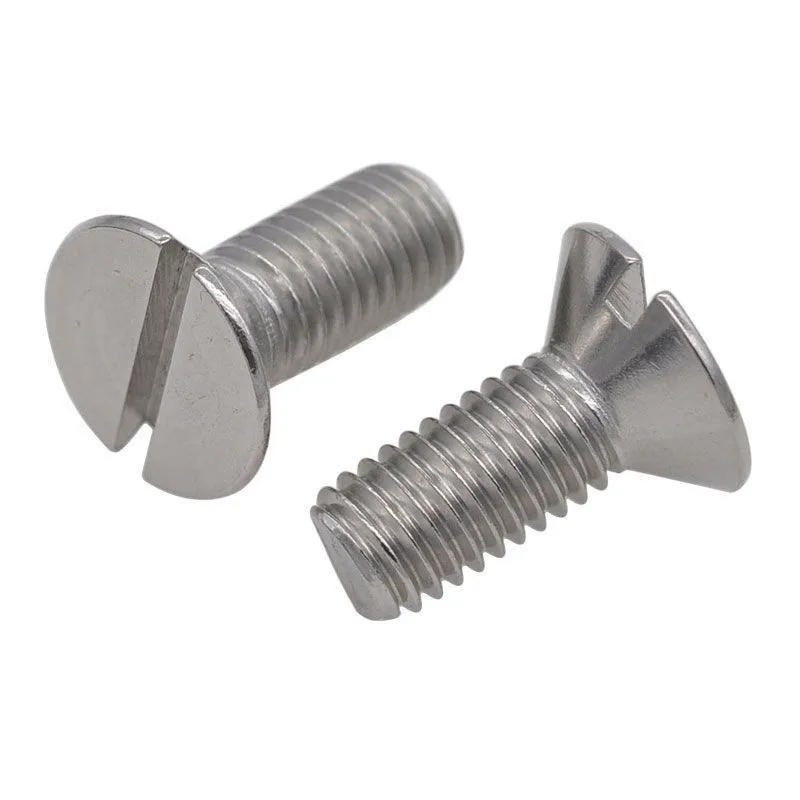 50pcs or 10pcs  M1.6 M2 M2.5 M3 M4 M5 ISO2009 DIN963 GB68 304 Stainless Steel Slotted Flat Head Machine Screws