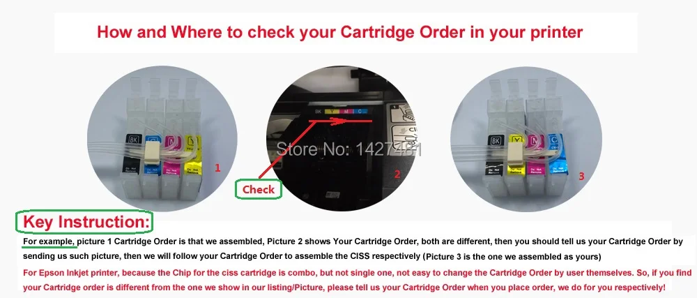 CISS ink cartridge T1411 - T1414 System for Epson ME33 ME340 ME330 WF-3521 WP-7511 ME32 ME350 ME35 ME320 ME Office 560W