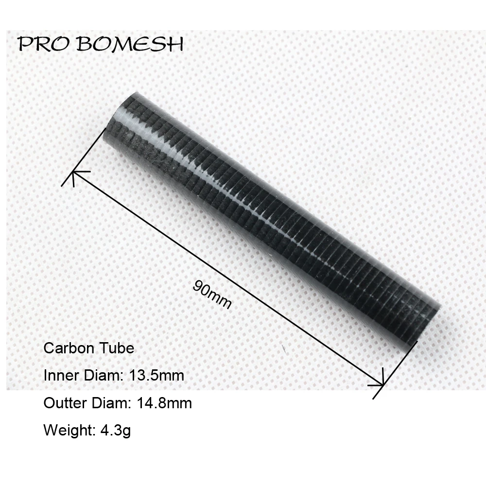 Pro Bomesh 5pcs/pack 100mm 90mm Normal Hollow Carbon Tube 3K Carbon Twill Tube For Reel Seat DIY Fishing Rod Component Repair