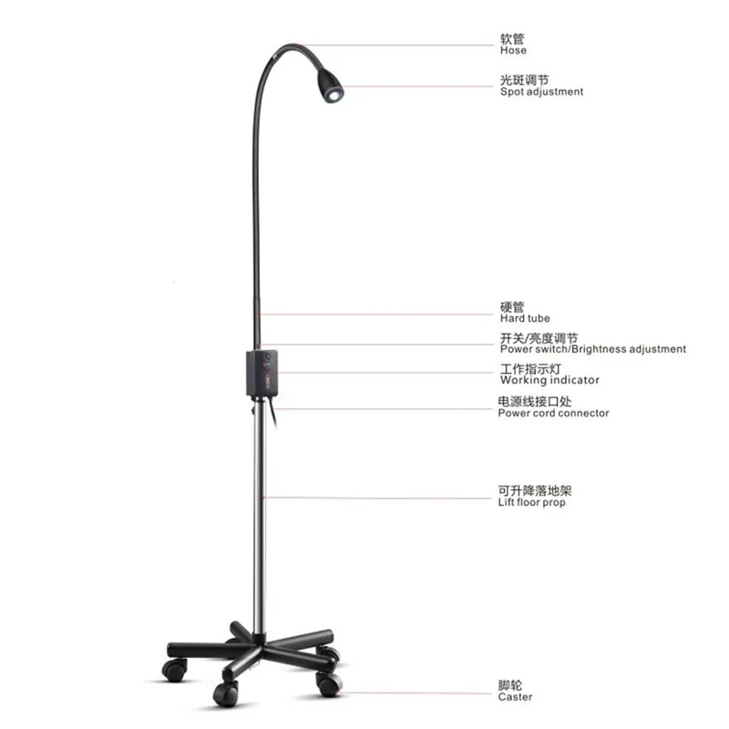 High Quality Mobile 5W LED Surgical Medical Examination Light Check Lamp Focusable Light Spot