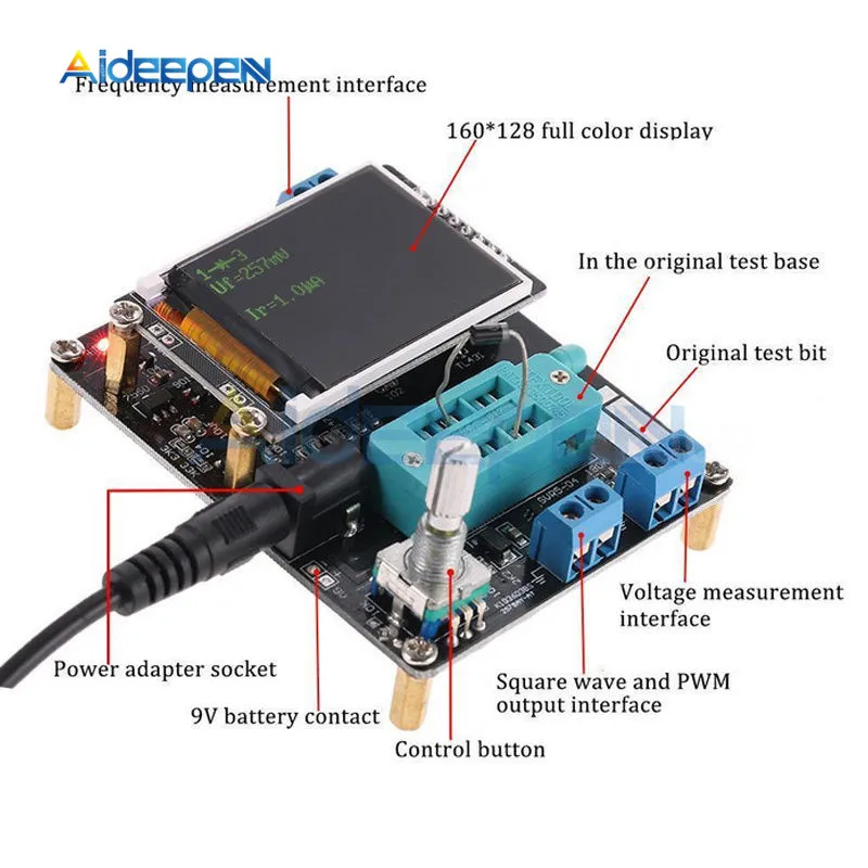 GM328A GM328B Transistor Tester LCR Diode Capacitance ESR Voltage Frequency Meter PWM English Russian Version DIY Kit