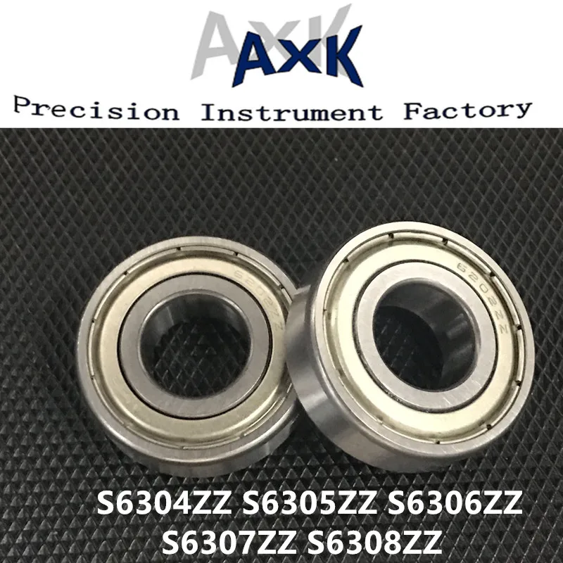 2023 2pcs/lot Metal Shielded S6304zz S6305zz S6306zz S6307zz S6308zz Stainless Steel Deep Groove Ball Bearing Roulement A Bille