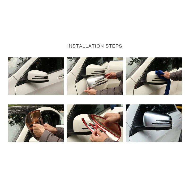 For Mercedes Benz A B GLA CLA GLK C E S Class W204 W176 W218 W246 W212 C117 X204 W221 2PCS ABS Car Side Rearview Mirror Cover