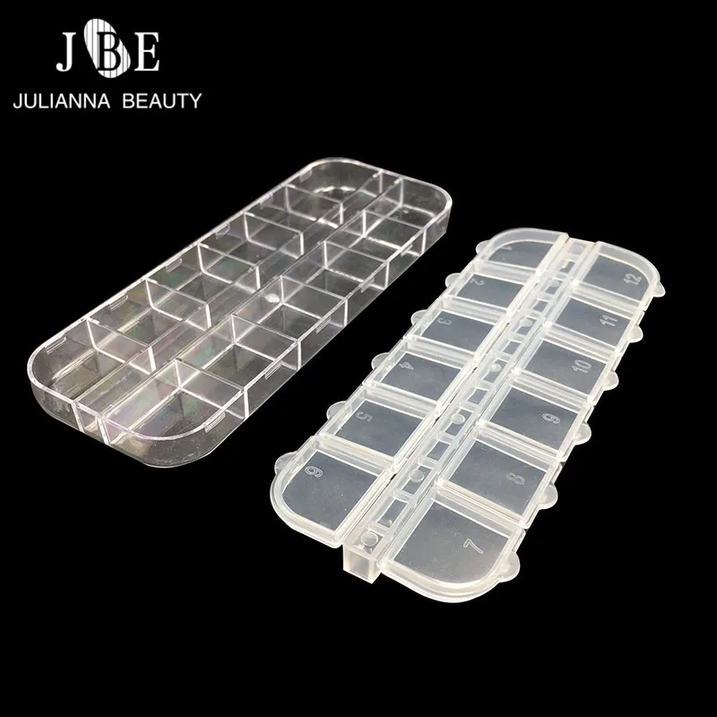 5 Box 12 Grids Plastic Organizer Holder For Nail Art Stone Jewelry Glitter Accessory Storage Box Bead Decoration Collector Tools