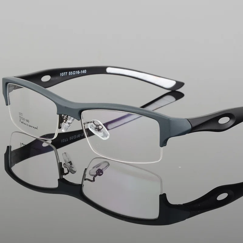 Di modo Degli Uomini di Sport di Occhiali Da Vista Telaio Dell\'ottica Eyewear TR90 Occhiali Da Vista Quadrati Metà-orlo Degli Occhiali di Lusso