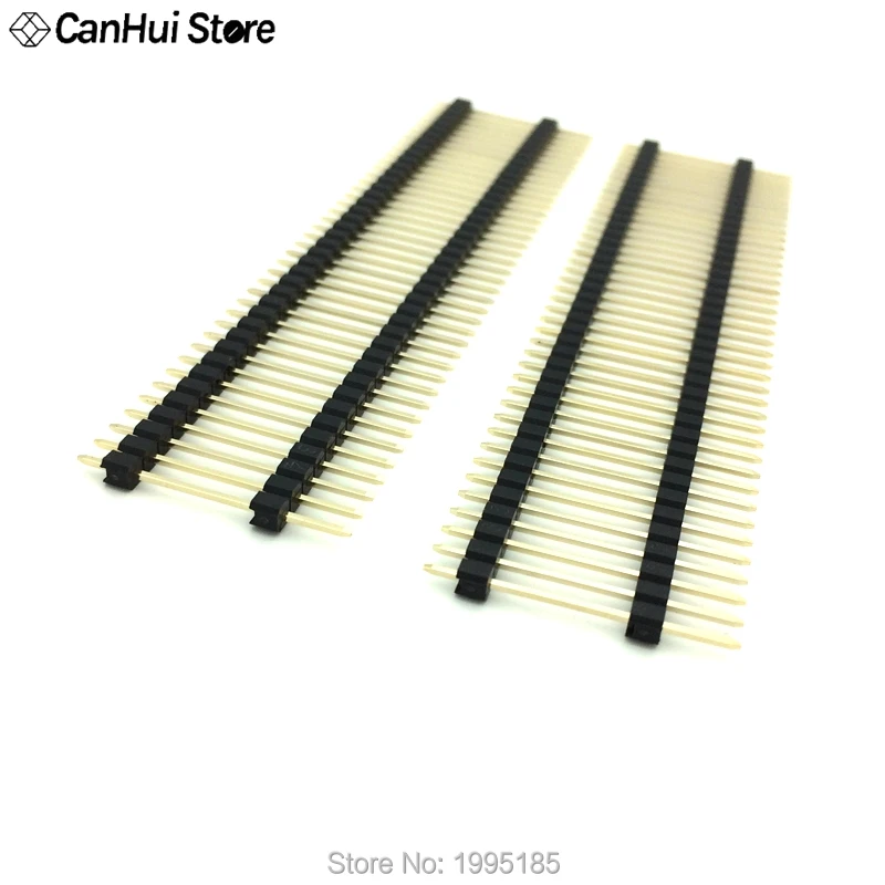 10pcs/lot Row needles 2.54 Double Plastic 1 * single 40pin high 21 23 25 30 35mm 1*40 Female Header Connector Single Row Needle