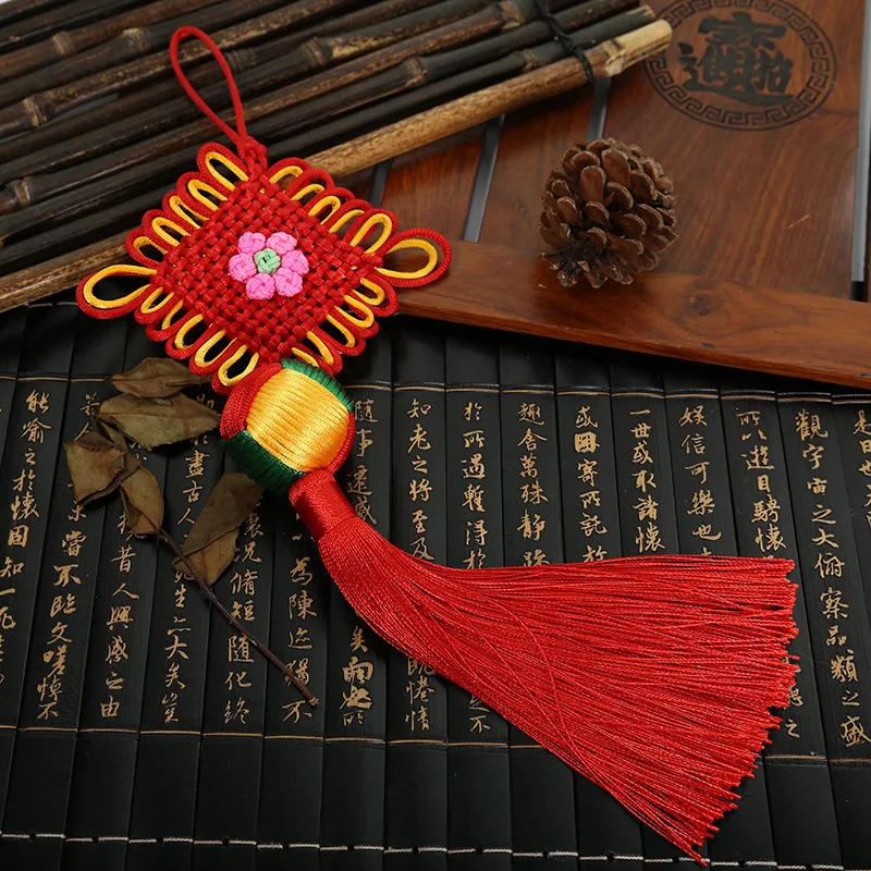 10 Pcs Polyester Chinese Knots Knotting Tassel Blessing Lucky Chinese Gifts Tassel Fringe for Curtains Trim Pendant Decoration