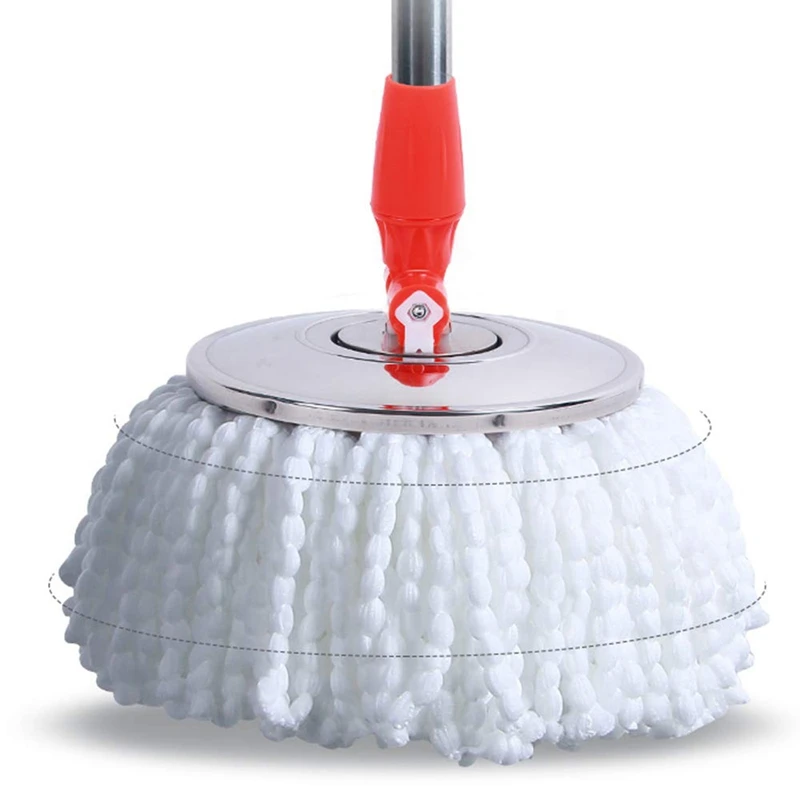 Microfiber Cotton Spin Mop Heads Replacement - 5 Pack Refills Compatible 360 Spinning Magic Mops - Round Shape Standard Size M