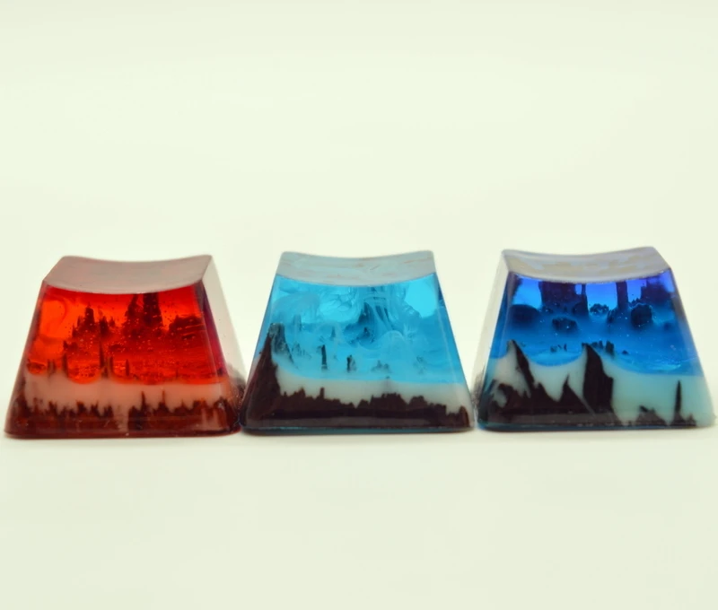 Sealed With A Kiss Resin Wooden Key Cap Personality Customized Creative Mechanical Keyboard Translucent Keycap OEM R4 Height