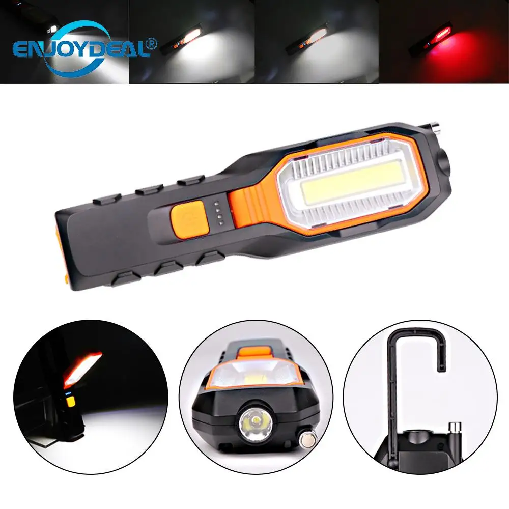 Enjoydeal Cob Led Werklamp Usb Oplaadbare Super Heldere Werklamp Flexibele Magnetische Emergency Inspectie Lamp Zaklamp