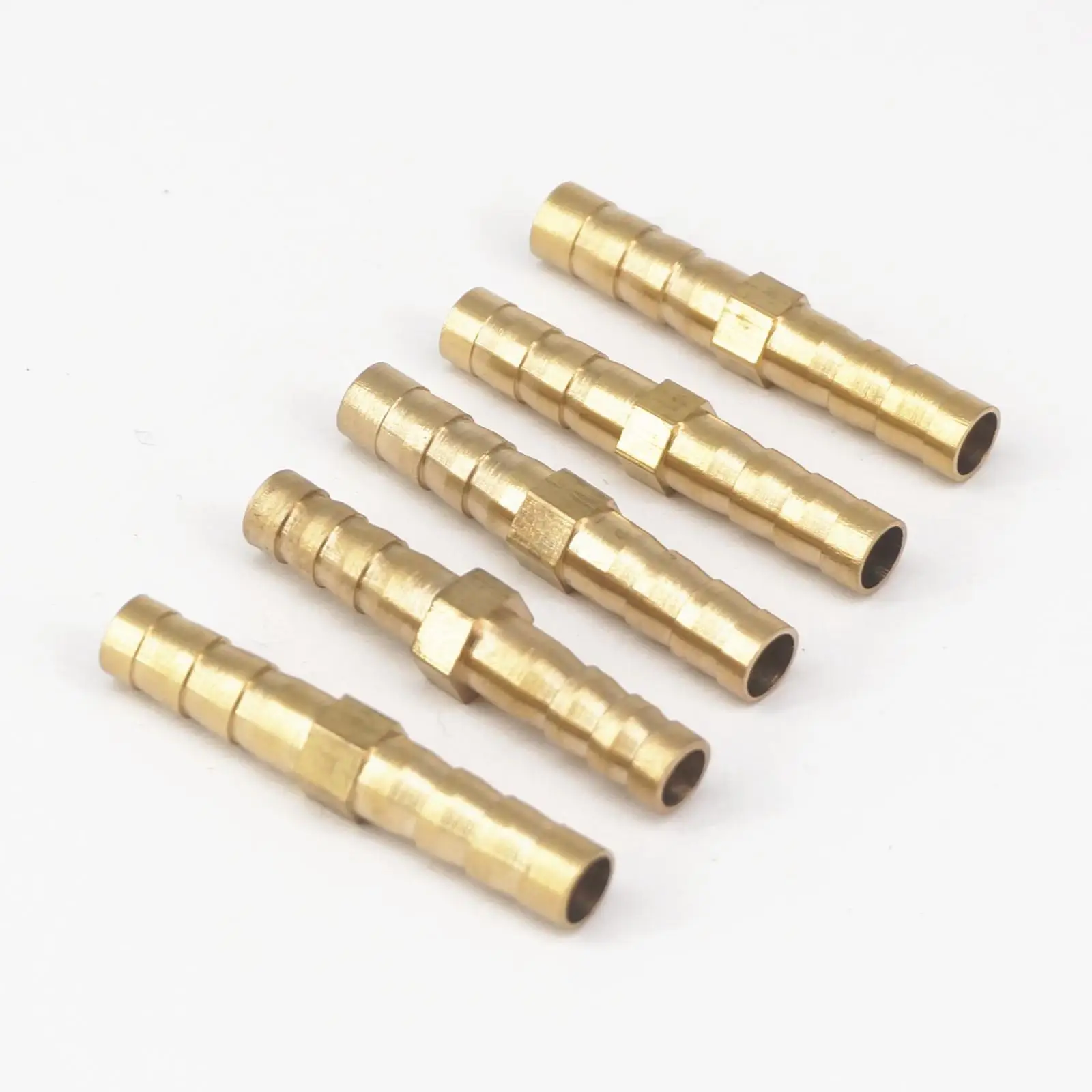 

5PCS Hose Barb I/D 6mm Brass Coupler Splicer Connector Fitting for Fuel Gas Water