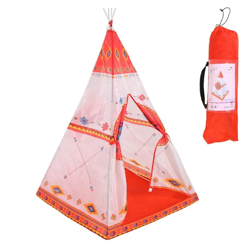 Large National Style Canvas Original Teepee Kids Teepee With Orange Indian Play Tent House Children Tipi Tee Pee Tent Game House