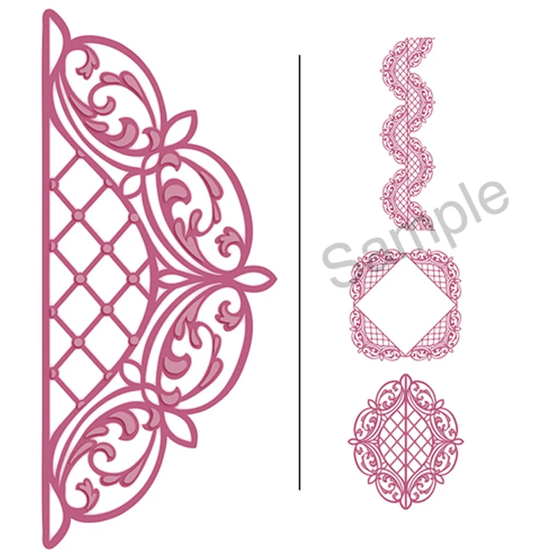 Lattice Arched Adornment Metal Cutting Dies tags Craft Dies Cut for Scrapbooking Photo Album Decorative Paper Cards Making