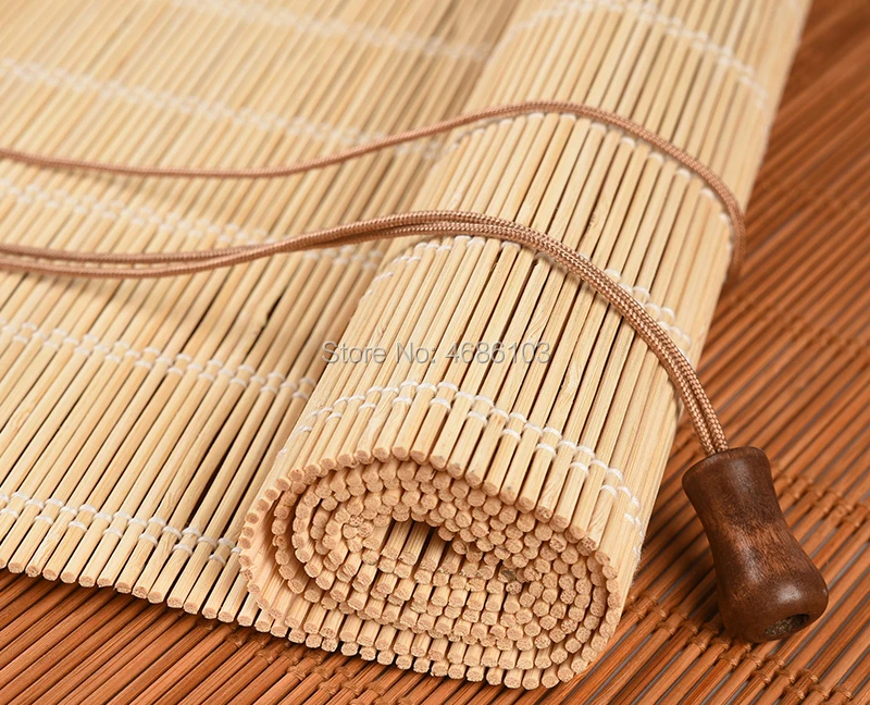 Chinese Zen Bamboo Roller Blinds, Antiqued Blackout, Window Lifting Curtain, Tea Room, Villa,