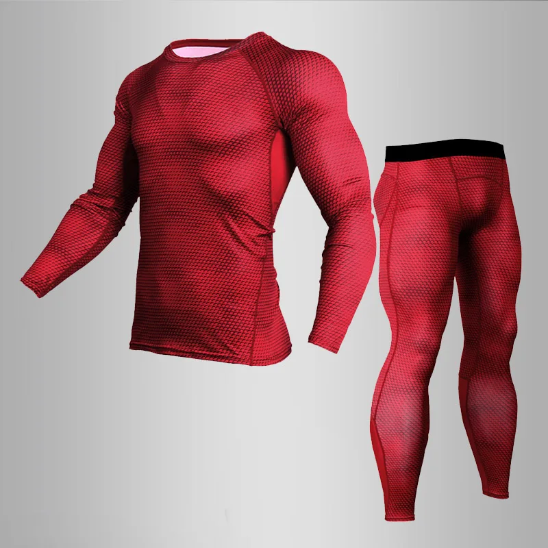 

Men's Sportswear rash guard Compression sets 3D Cool Print High Elastic Running Tights Bodybuilding Fitness sport suit