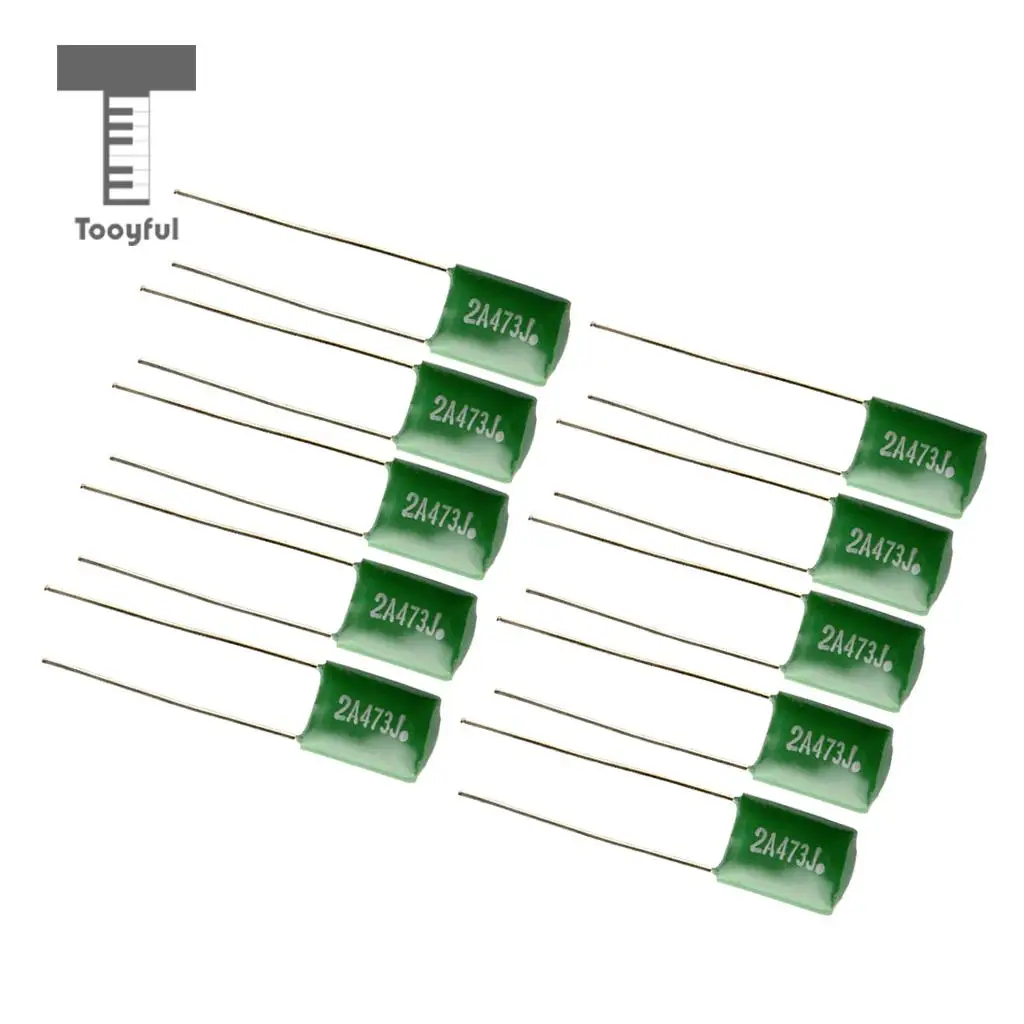 10PCS Polyester Film Guitars Capacitors Tone For Musical Instruments Guitars Bass Tone Caps Practical 0.047/2A473J Green