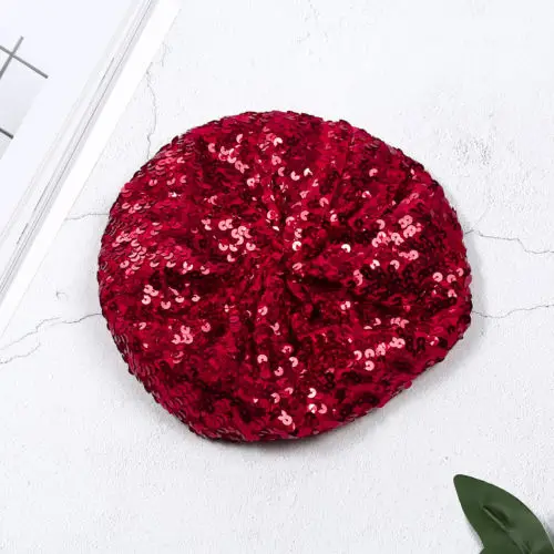 UK Muticolor Sequin Basco Hat Beret Disco Fancy Dress Party Costume Headwear