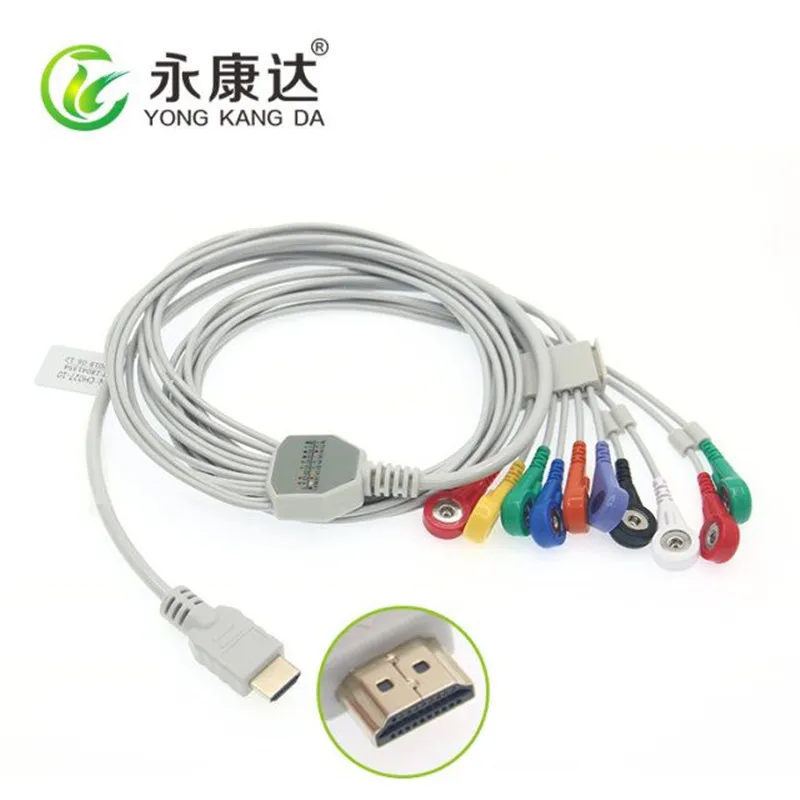 

Compatible with Biox 10-lead holter ecg cable AHA snap free shipping