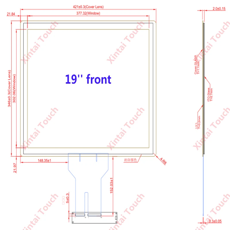 Xintai Touch 19 Inches 5:4 Ratio Projected Capactive Touch Screen Panel With 10 Touch Points Plug&Play