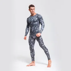 Ensemble de sous-vêtements thermiques de Ski à Compression pour homme, combinaison de course, de Fitness et d'entraînement, pour l'hiver