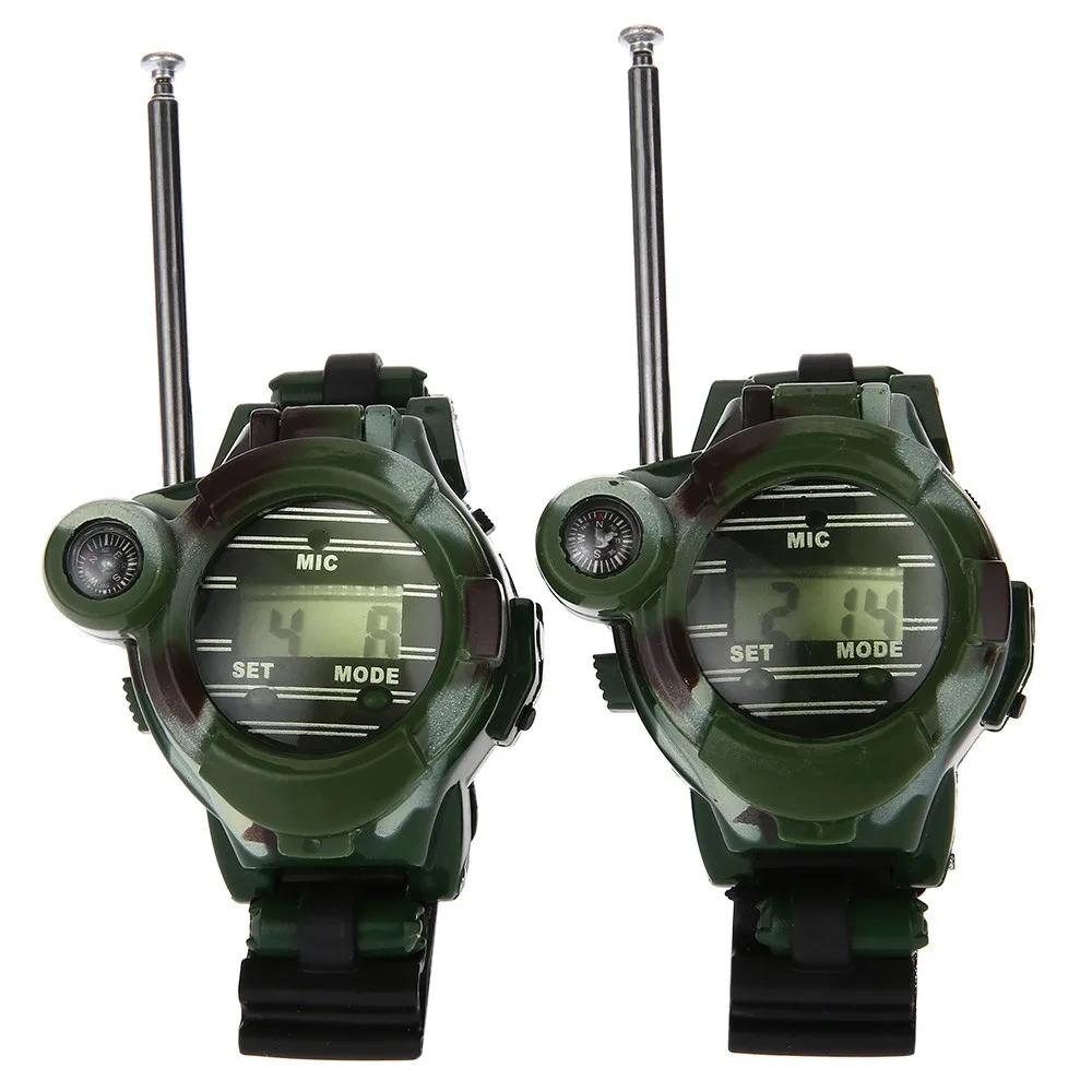 Portable Ourdoor 7 in 1 Walkie Talkie Camo Style with Night Light Looking Glass Suitable for Camping Hiking Outdoor Tool