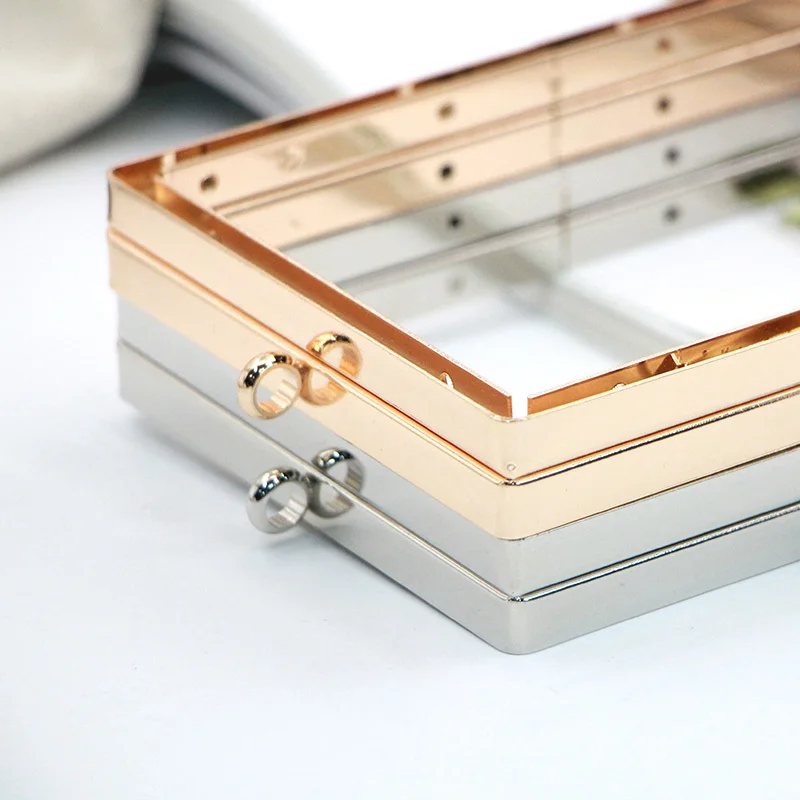 15cm Gold / Silver Screw DIY Bag Hardware Parts Metal Purse Frame Wallet Obag Handle Wholesale Diy Frame Purse Wholesale