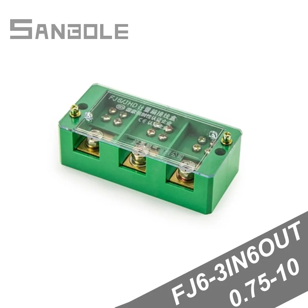 Terminal Block Row Three In Six Out Wire Connection Terminal Box 3 Phase 6 Position Table Line Distribution Box