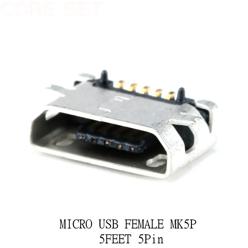 20pcs Micro USB MK5P 5pin Female Connector G19 Micro USB Charging Socket Straight SMD DIP Connector
