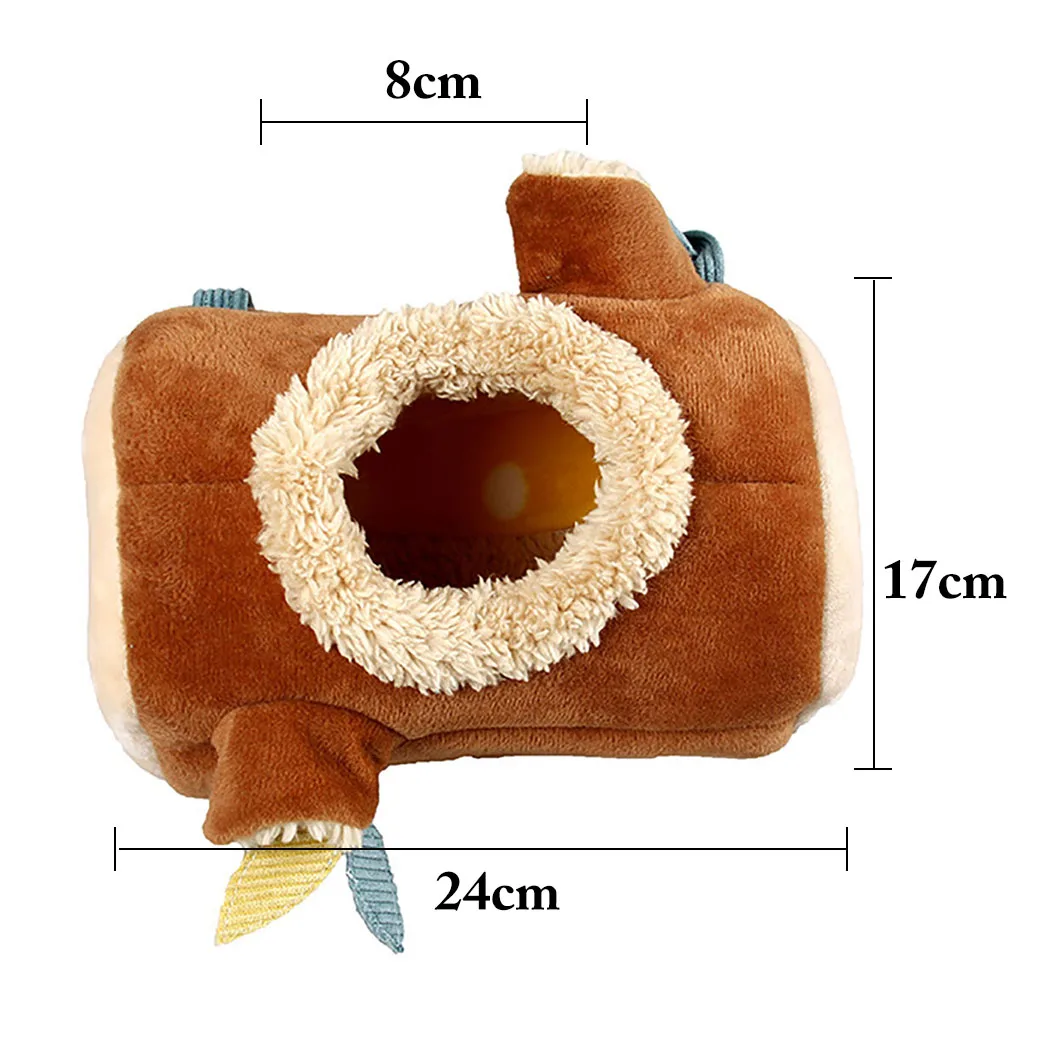 Hamster Bed Tree Stump Shape Warm Winter Mole Tunnel Small Animal Hanging Bed Hamster Nest Pet Household Supplies