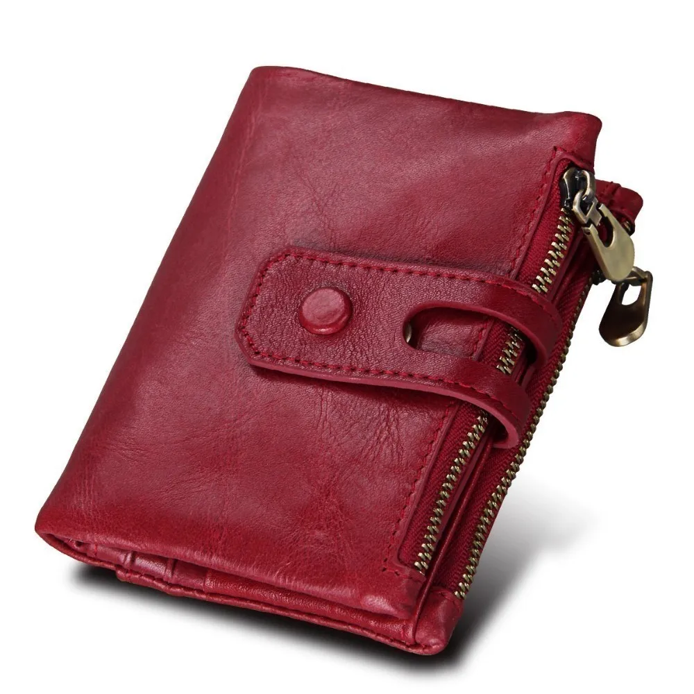 Genuine Leather Women Wallets Mini Vintage Women Purse Leather Female Cuzdan Small Walet Credit Card Holder Carteira Feminina