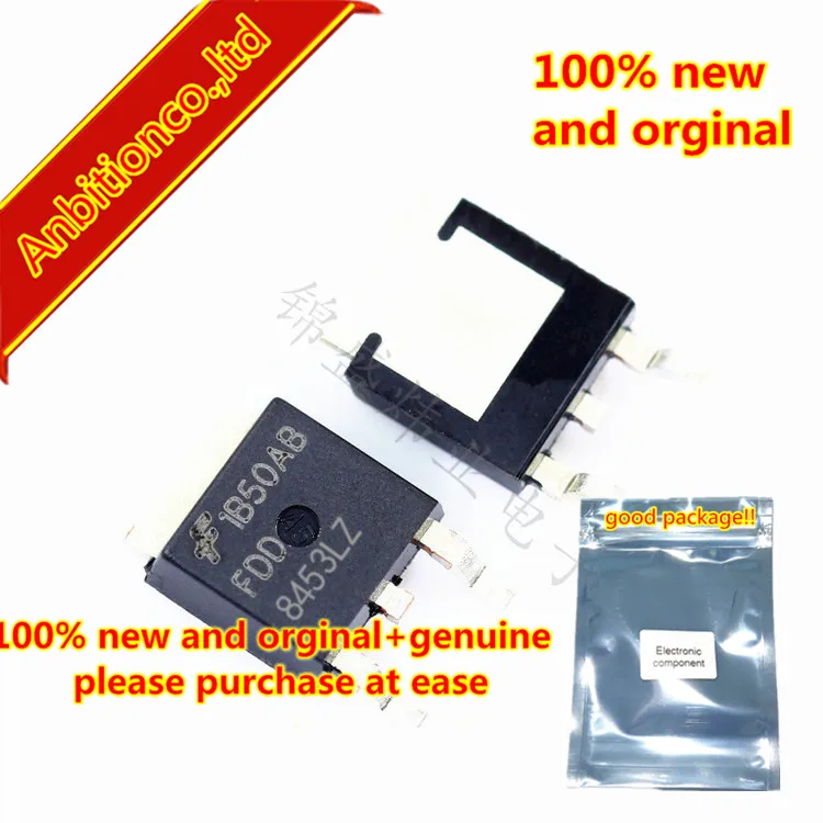 10pcs 100% new and orginal FDD8453LZ 40V 50A TO252 N-Channel PowerTrench MOSFET 40V, 50A, 6.7m in stock