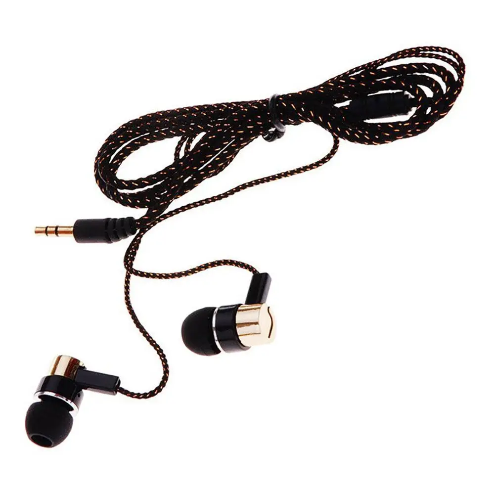 1 2m Braided Cable Noise Isolating Stereo In ear Wired Earphone for Earphone