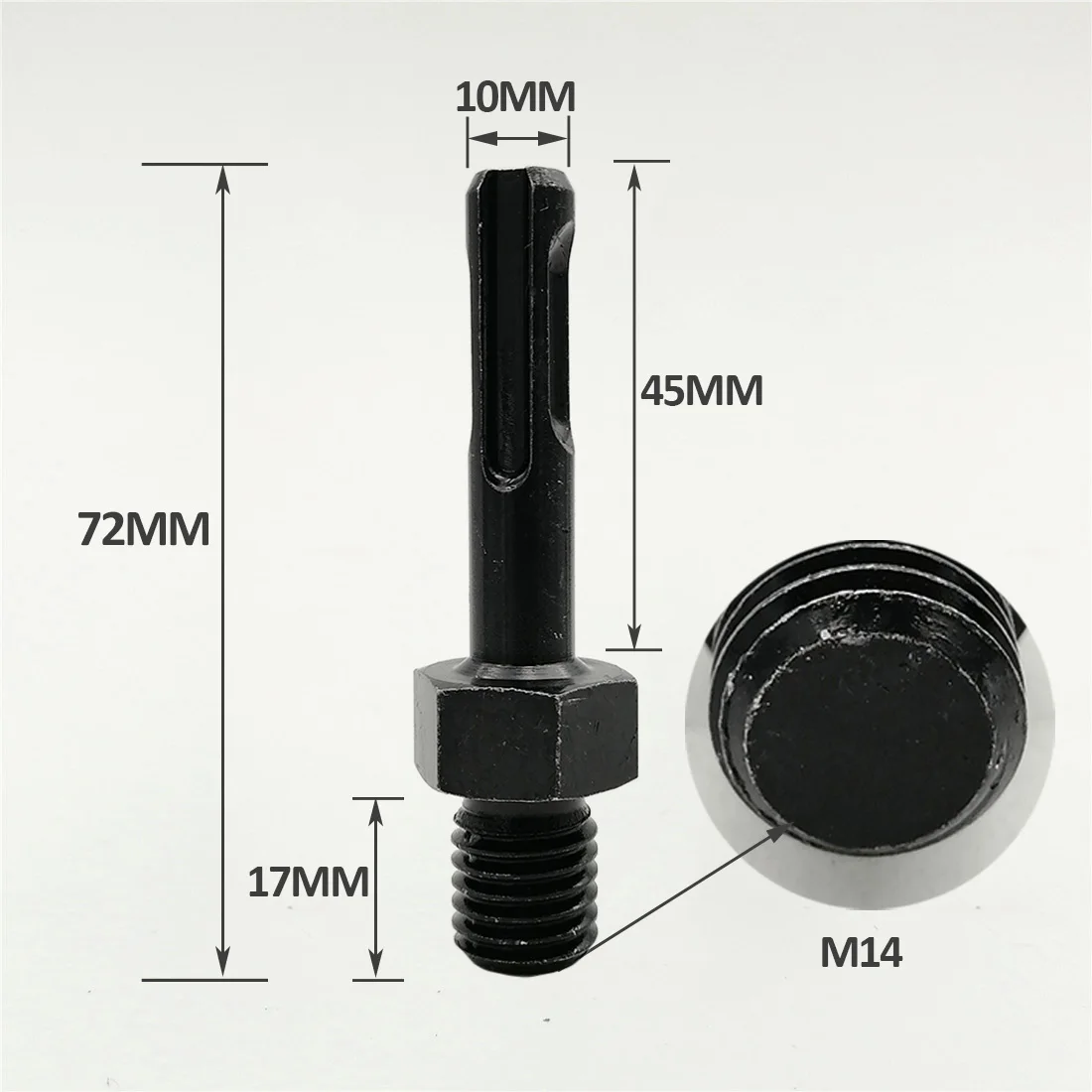 SHDIATOOL M14 Male Thread To SDS Plus Shank Adapter Convert M14 Thread Core Bits Can Be Fitted On Hammer Drill or Electric Drill